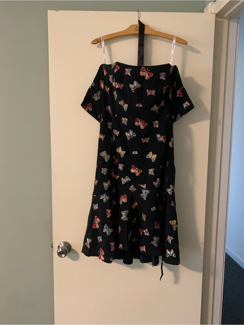 Rare Y2K Shoshanna Butterfly Embellished Strapless Party Dress – Size 8
